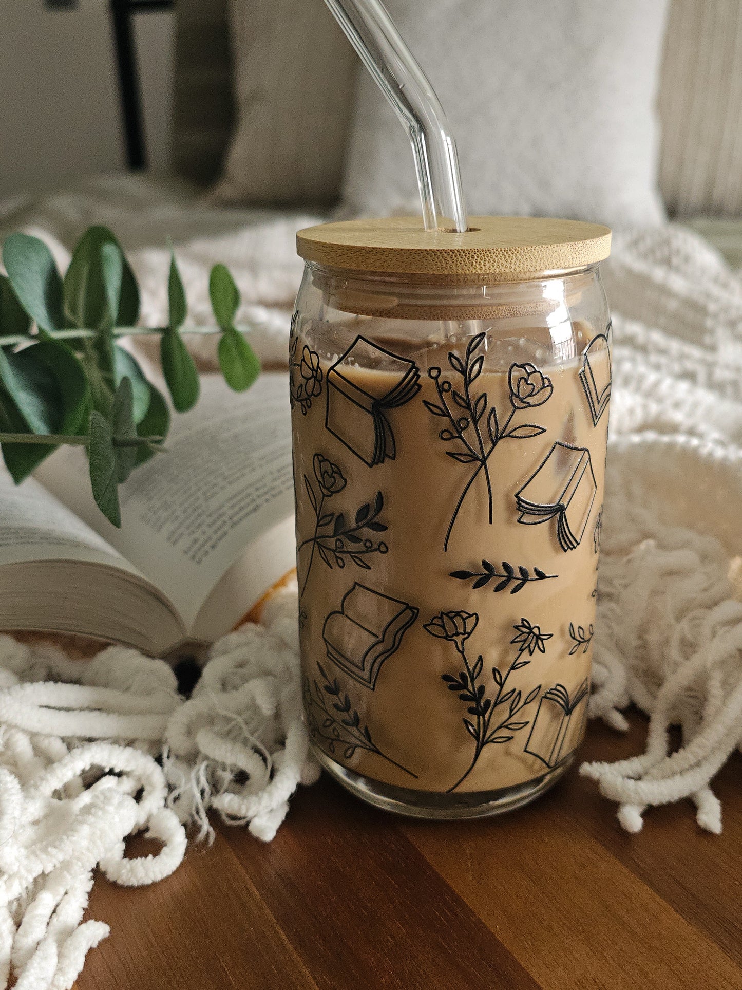 Tender Roots Glass Coffee Cup