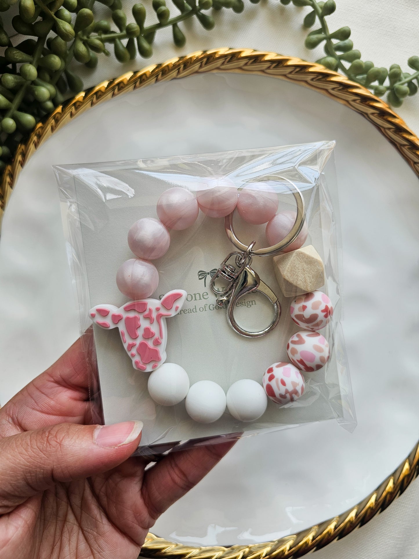 Strawberry Moo Wristlet