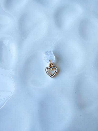 White Heart Charm