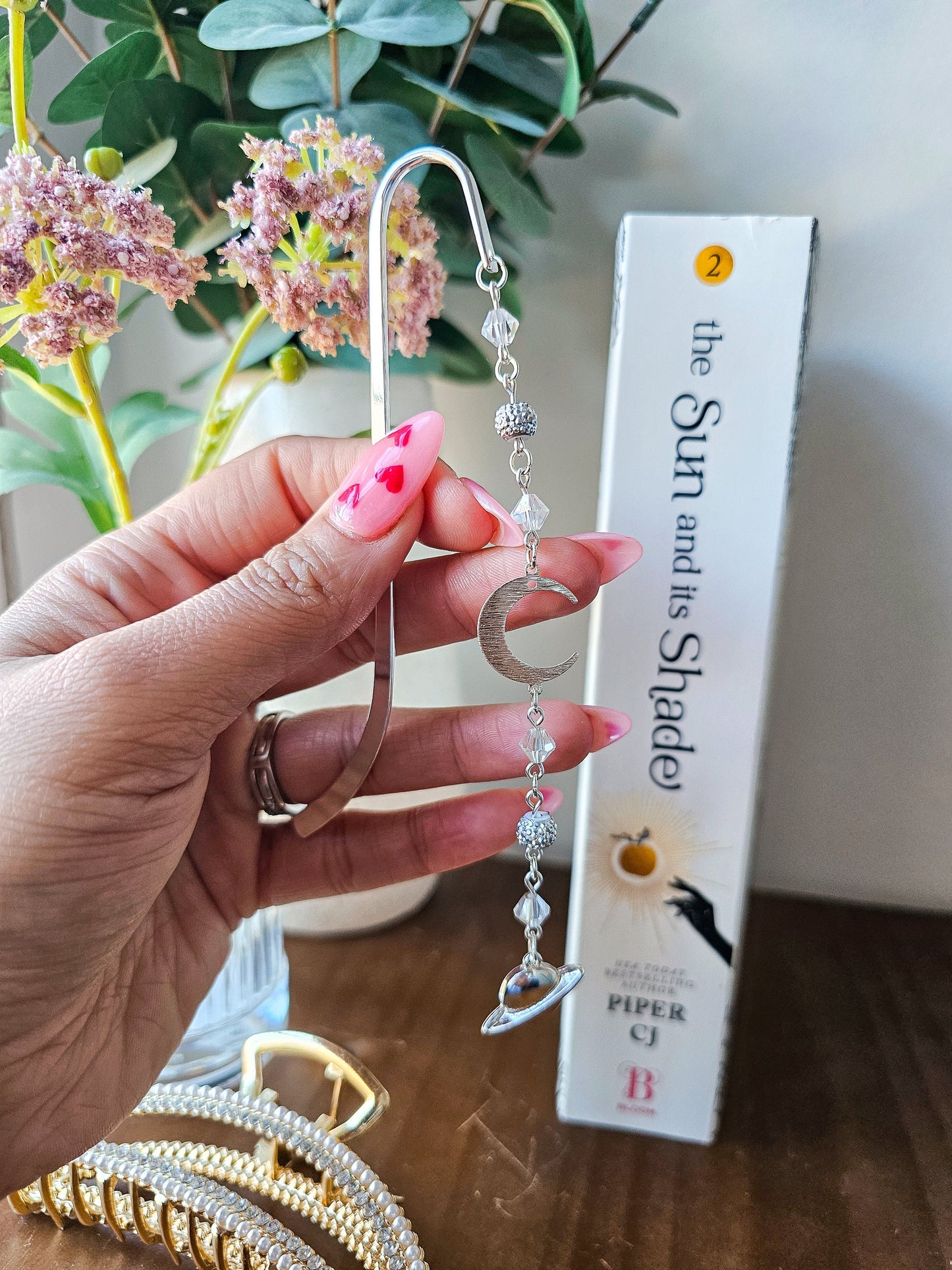 To The Moon & To Saturn Charm Bookmark