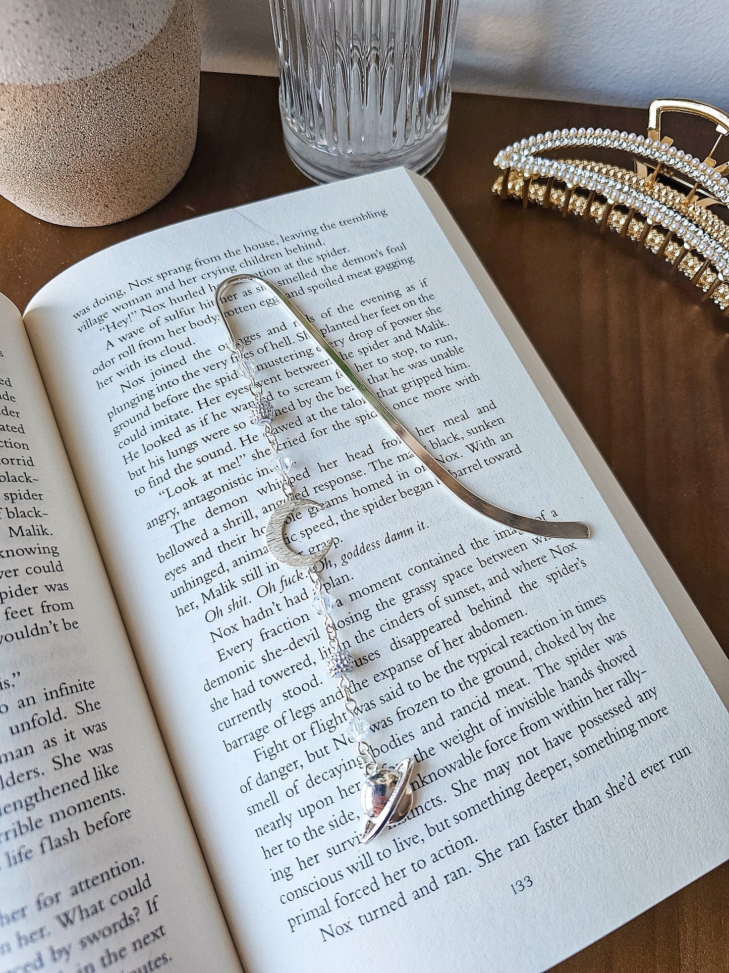 To The Moon & To Saturn Charm Bookmark