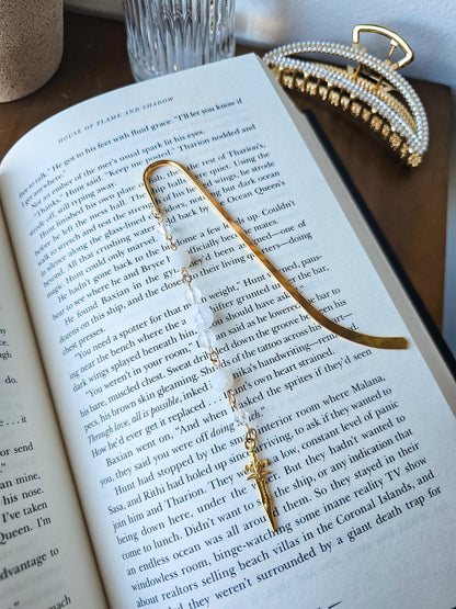 Gold Dagger Charm Bookmark