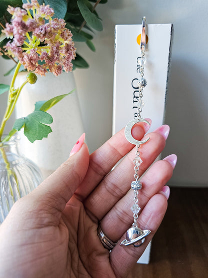 To The Moon & To Saturn Charm Bookmark
