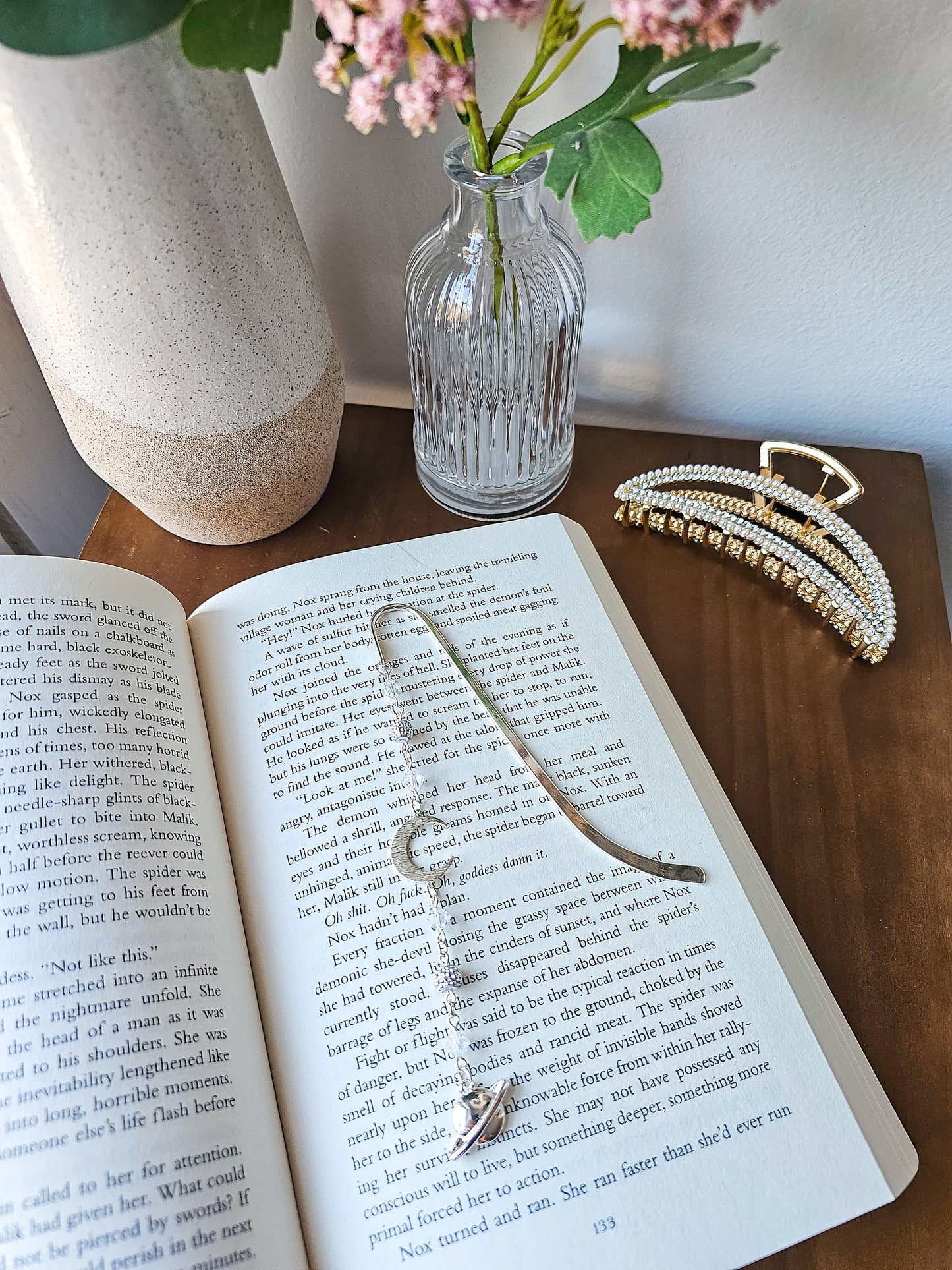 To The Moon & To Saturn Charm Bookmark