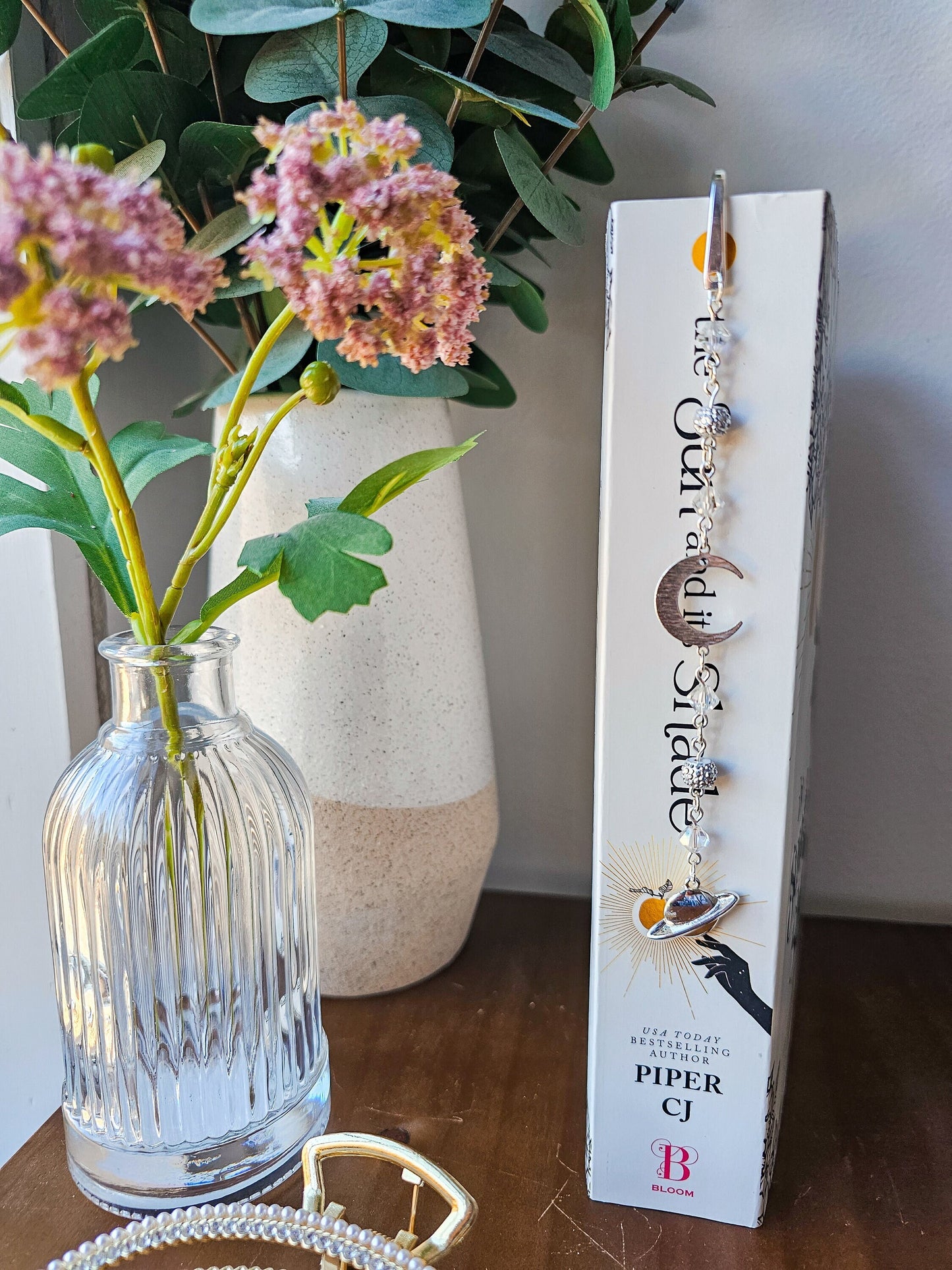 To The Moon & To Saturn Charm Bookmark