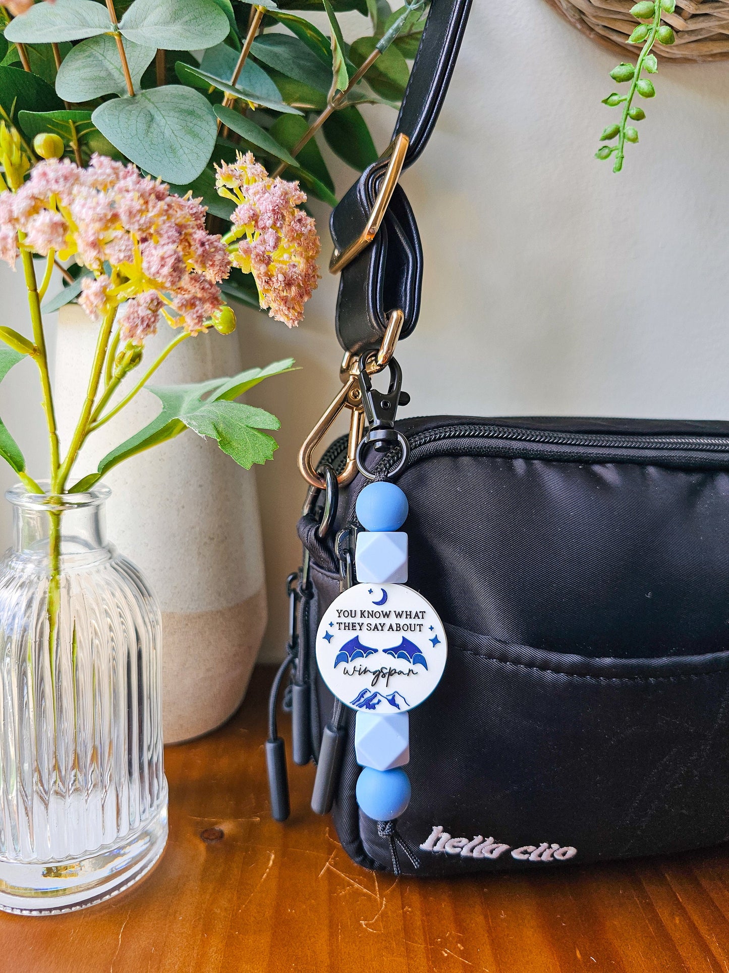 Wingspan Silicone Beaded Keychain, Gift Ideas, Key Accessories, Bookish Gifts