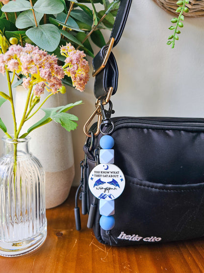 Wingspan Silicone Beaded Keychain, Gift Ideas, Key Accessories, Bookish Gifts