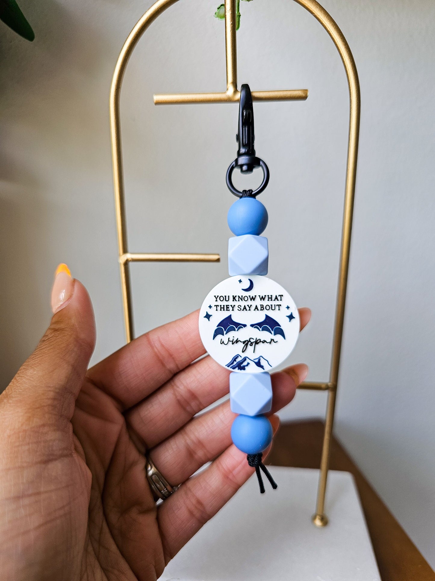 Wingspan Silicone Beaded Keychain, Gift Ideas, Key Accessories, Bookish Gifts