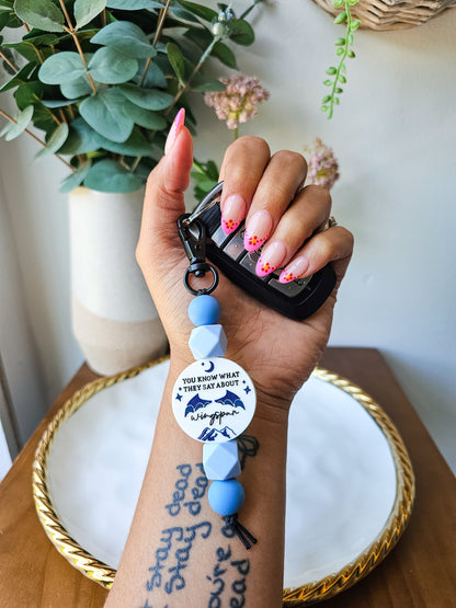 Wingspan Silicone Beaded Keychain, Gift Ideas, Key Accessories, Bookish Gifts