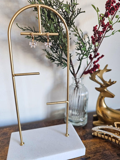 Isabelle | Crystal Bow Huggie Earrings