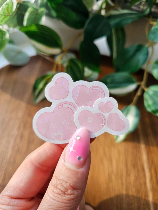 Bubble Heart Cluster Sticker