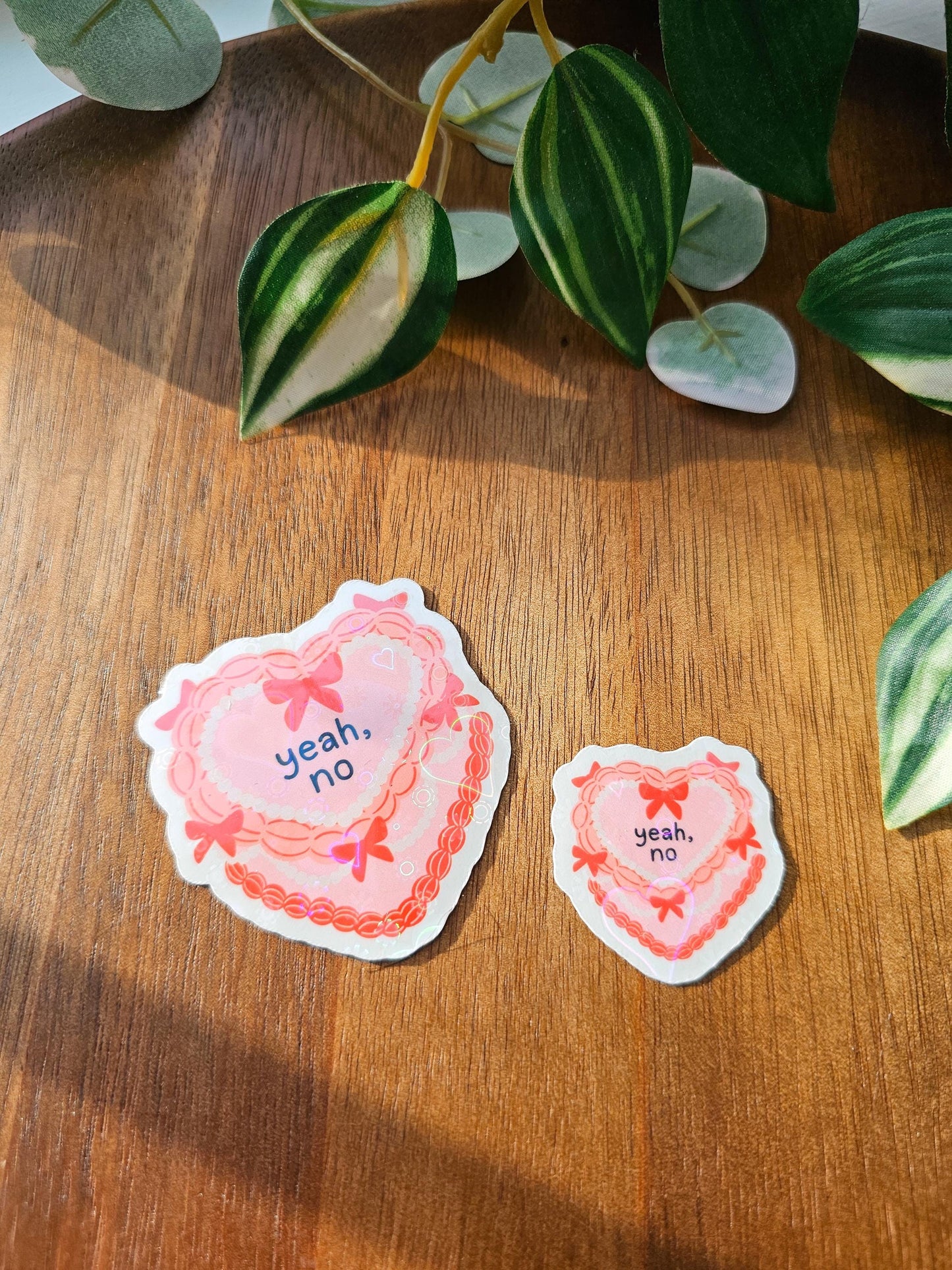 Yeah, No Heart Cake Sticker