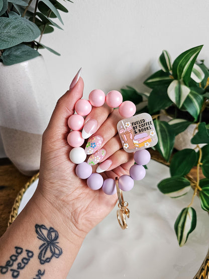 Fueled By Coffee and Books Wristlet Keychain