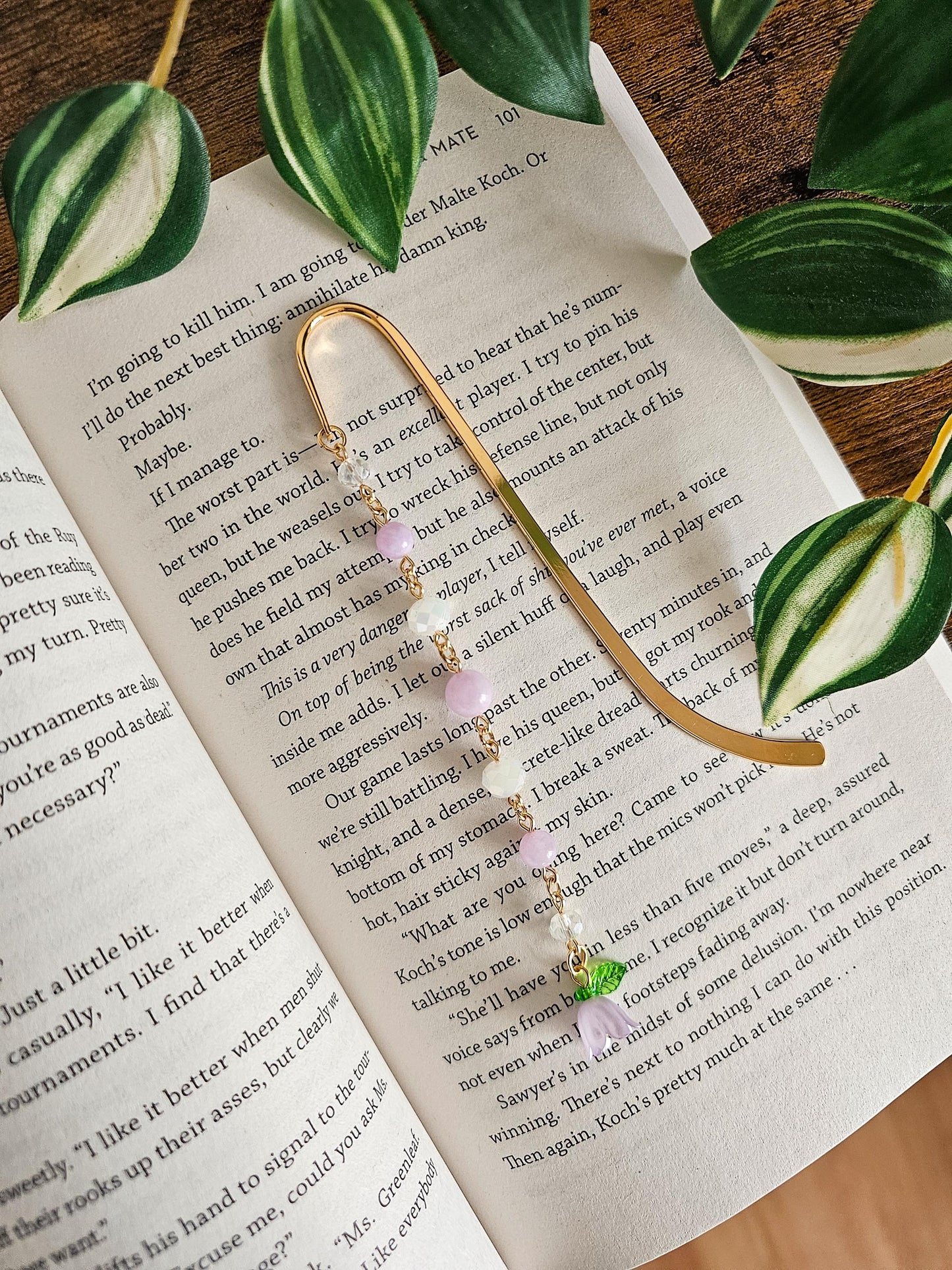 Purple Tulip Charm Bookmark