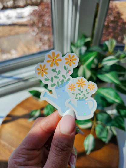 Floral Watering Can Sticker
