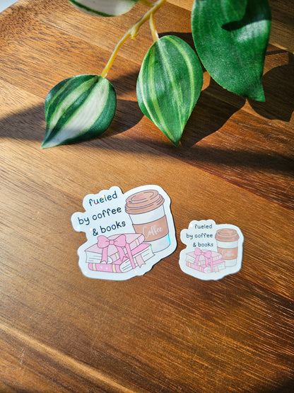 Fueled By Coffee and Books Sticker