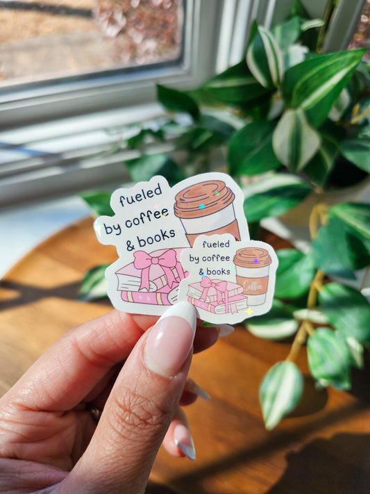 Fueled By Coffee and Books Sticker