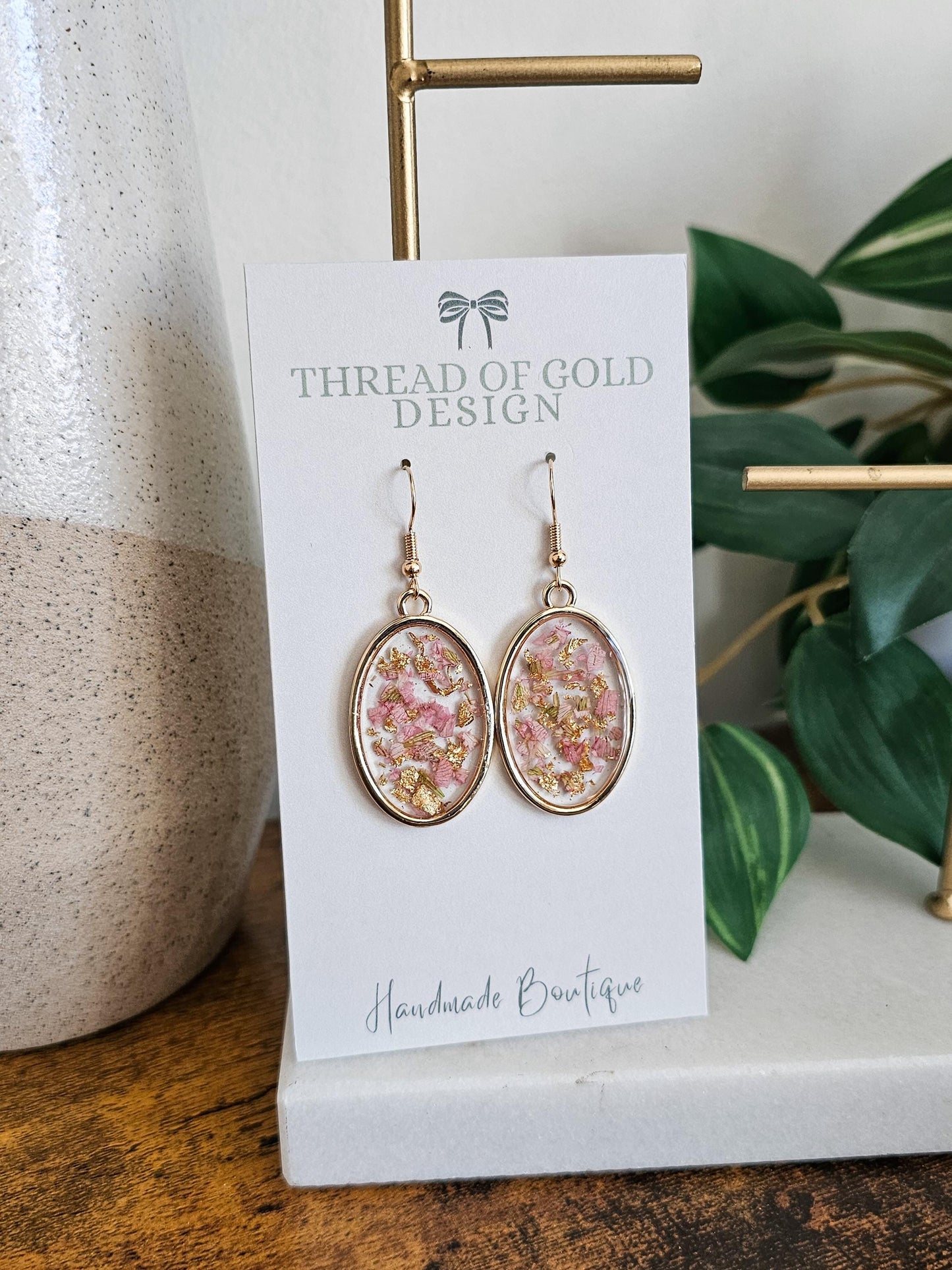 Francesca | Pressed Flower Resin Earrings