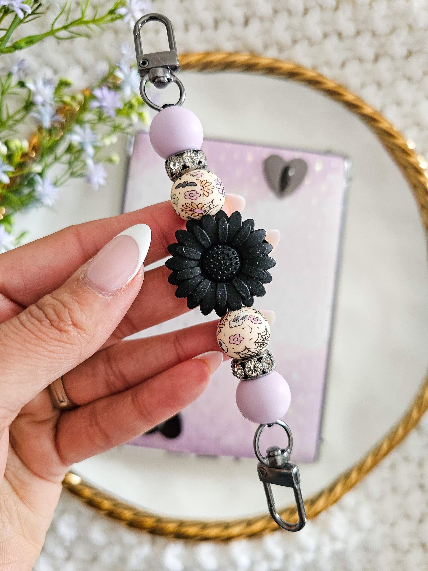 Black Sunflower Kindle Strap