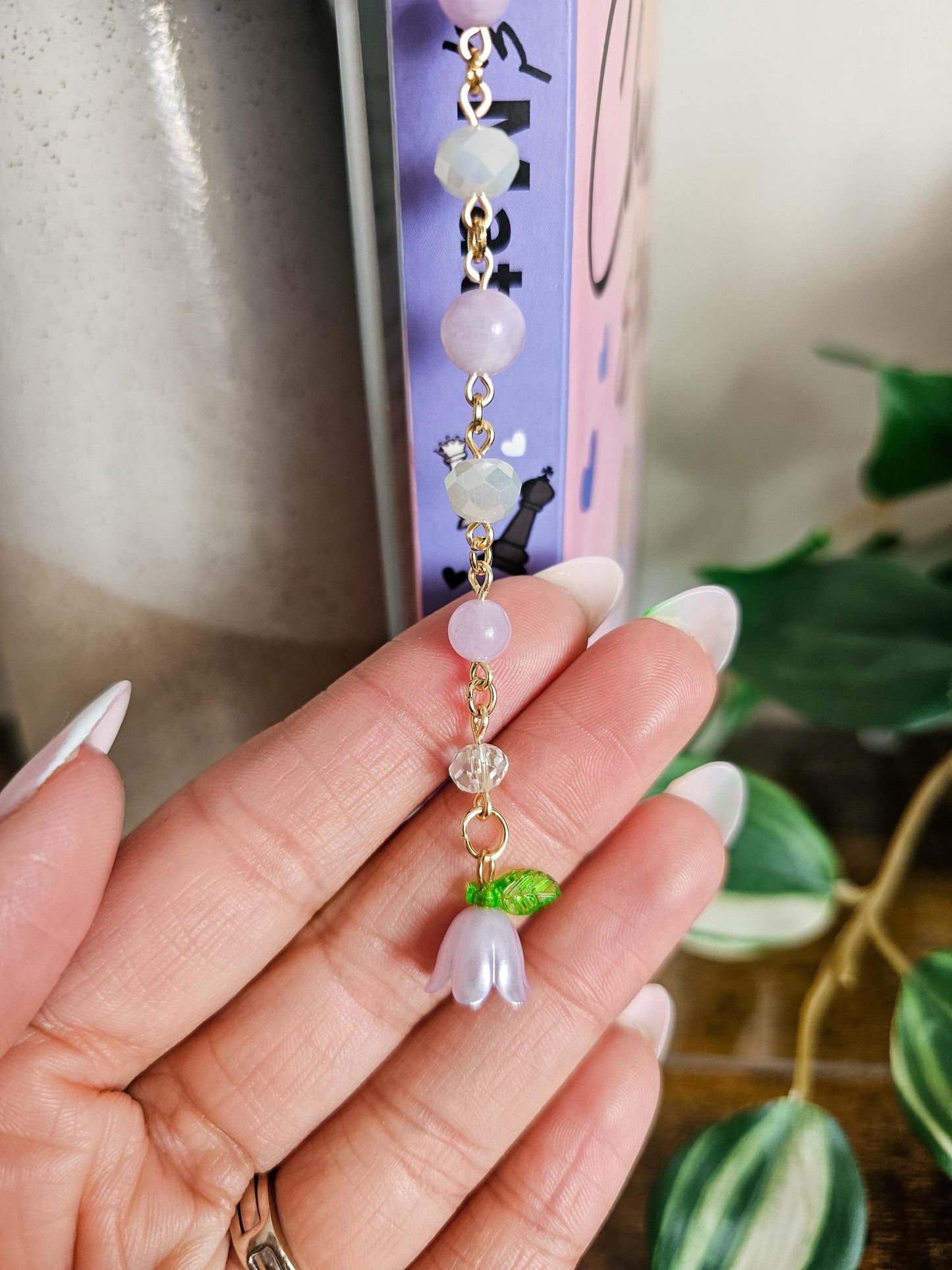 Purple Tulip Charm Bookmark