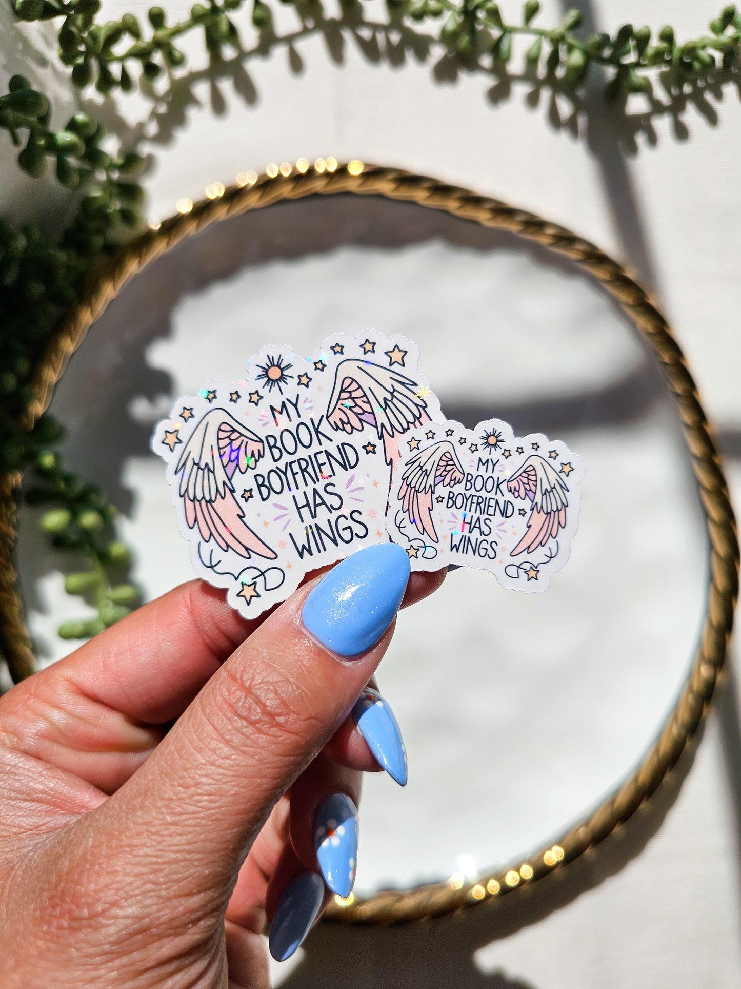 My Book Boyfriend Has Wings Sticker