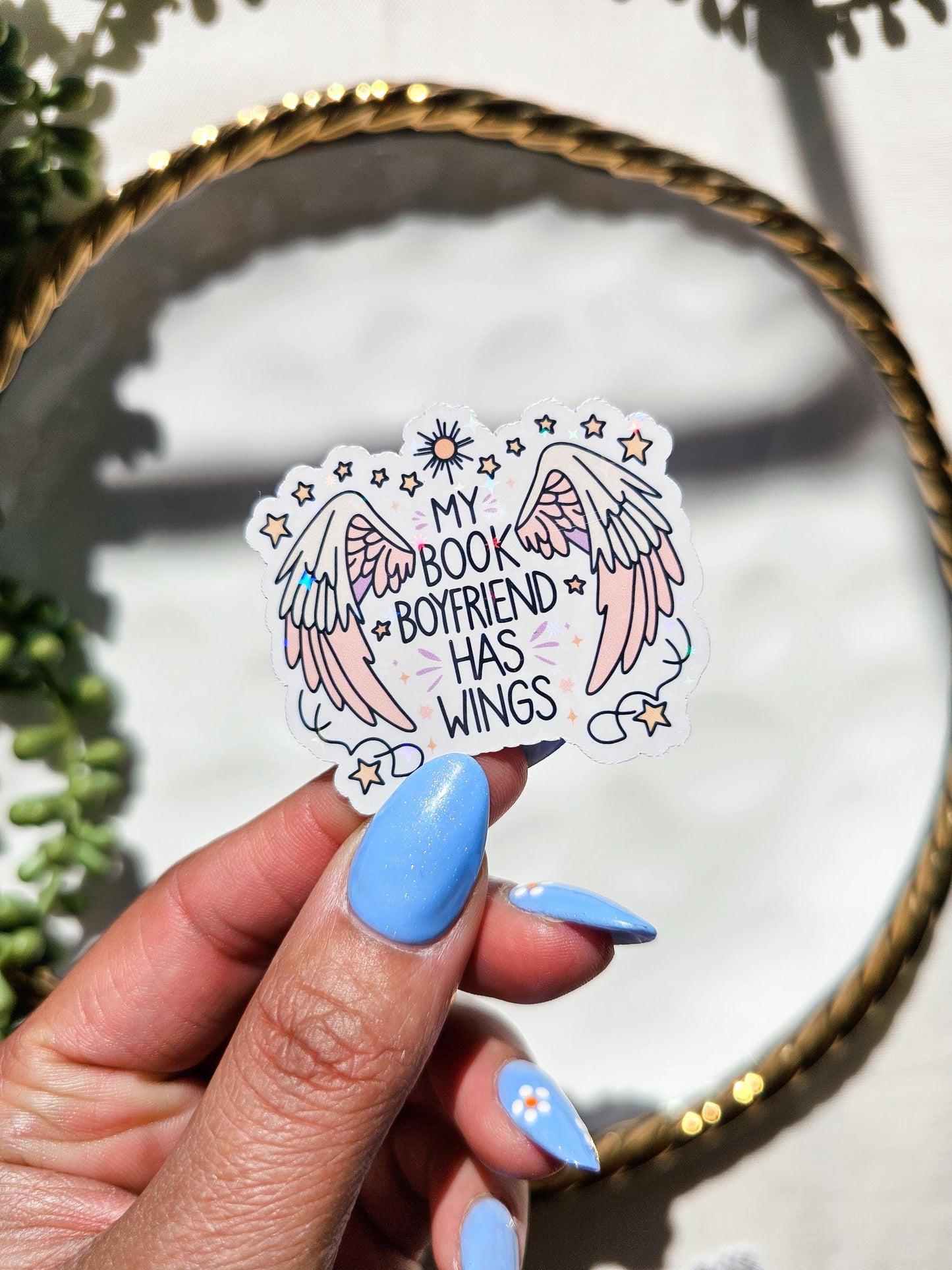 My Book Boyfriend Has Wings Sticker