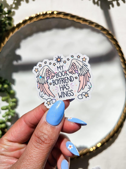 My Book Boyfriend Has Wings Sticker
