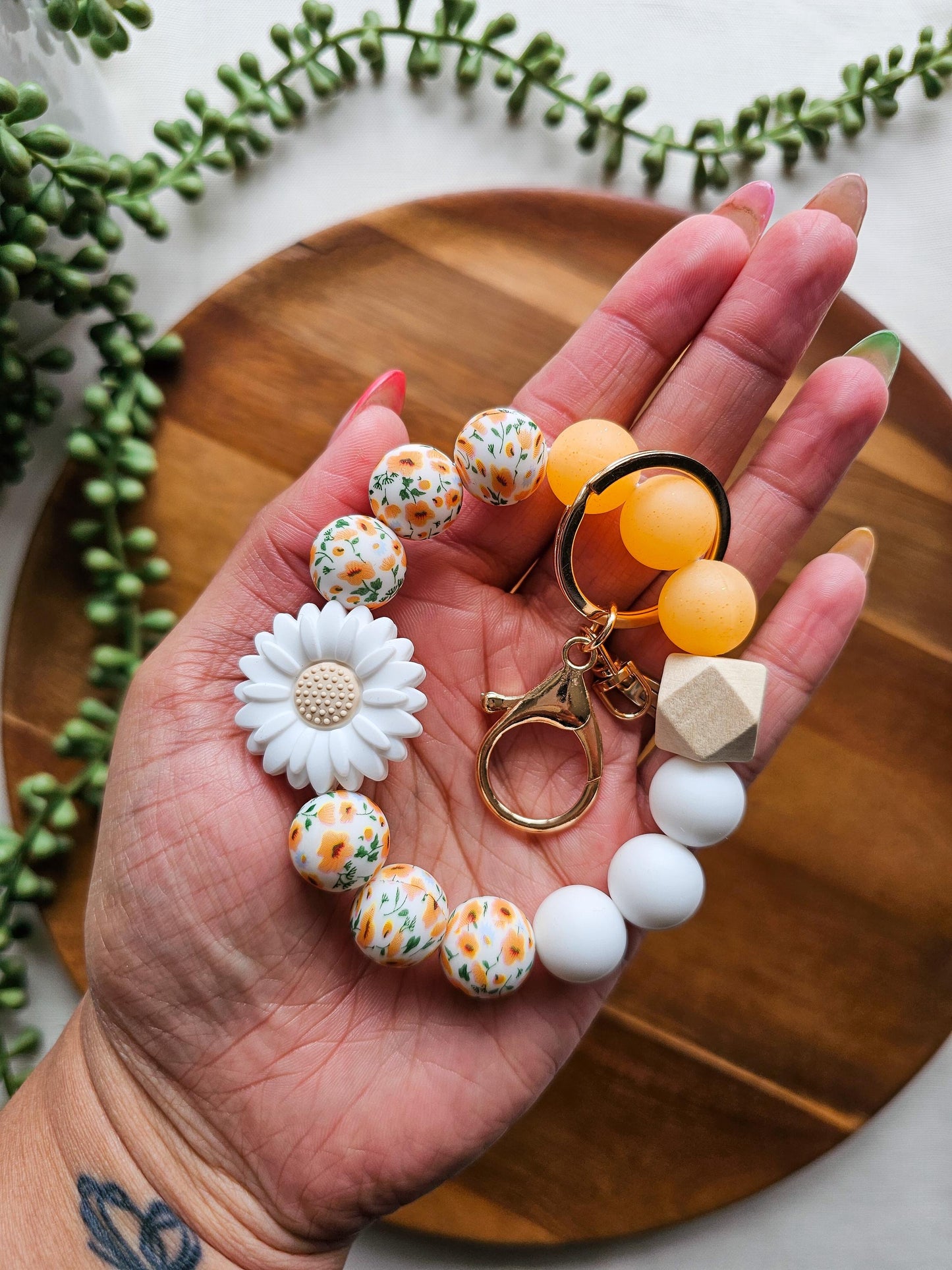 Orange Creamsicle Wristlet Keychain