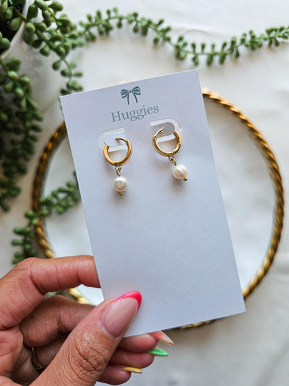 Freshwater Pearl Huggie Earrings