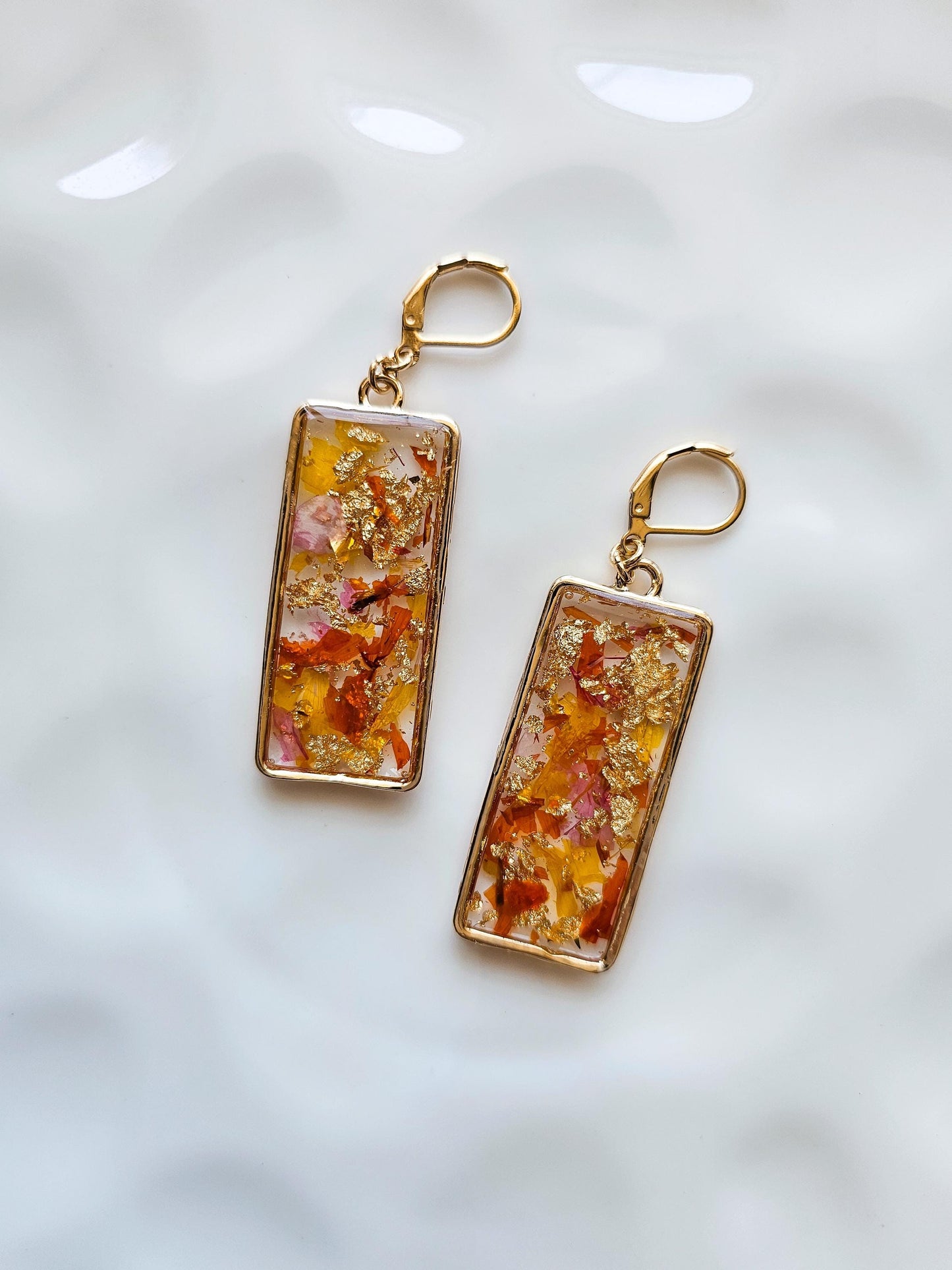 Willow | Pressed Flower Resin Earrings