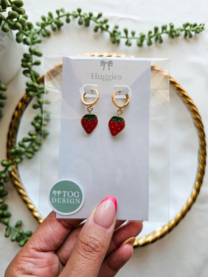Strawberry Huggie Earrings