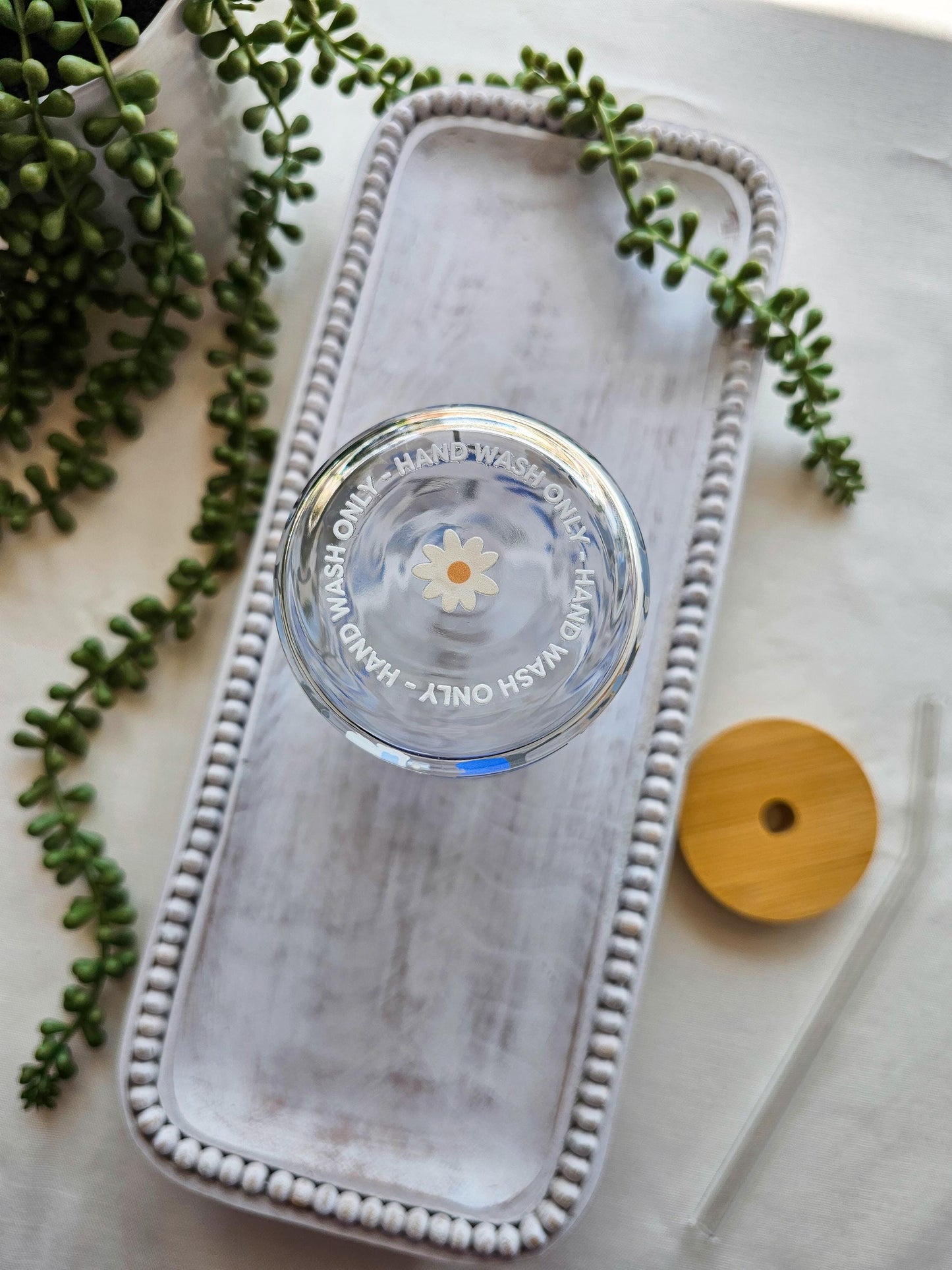 Coastal Blooms Glass Coffee Cup