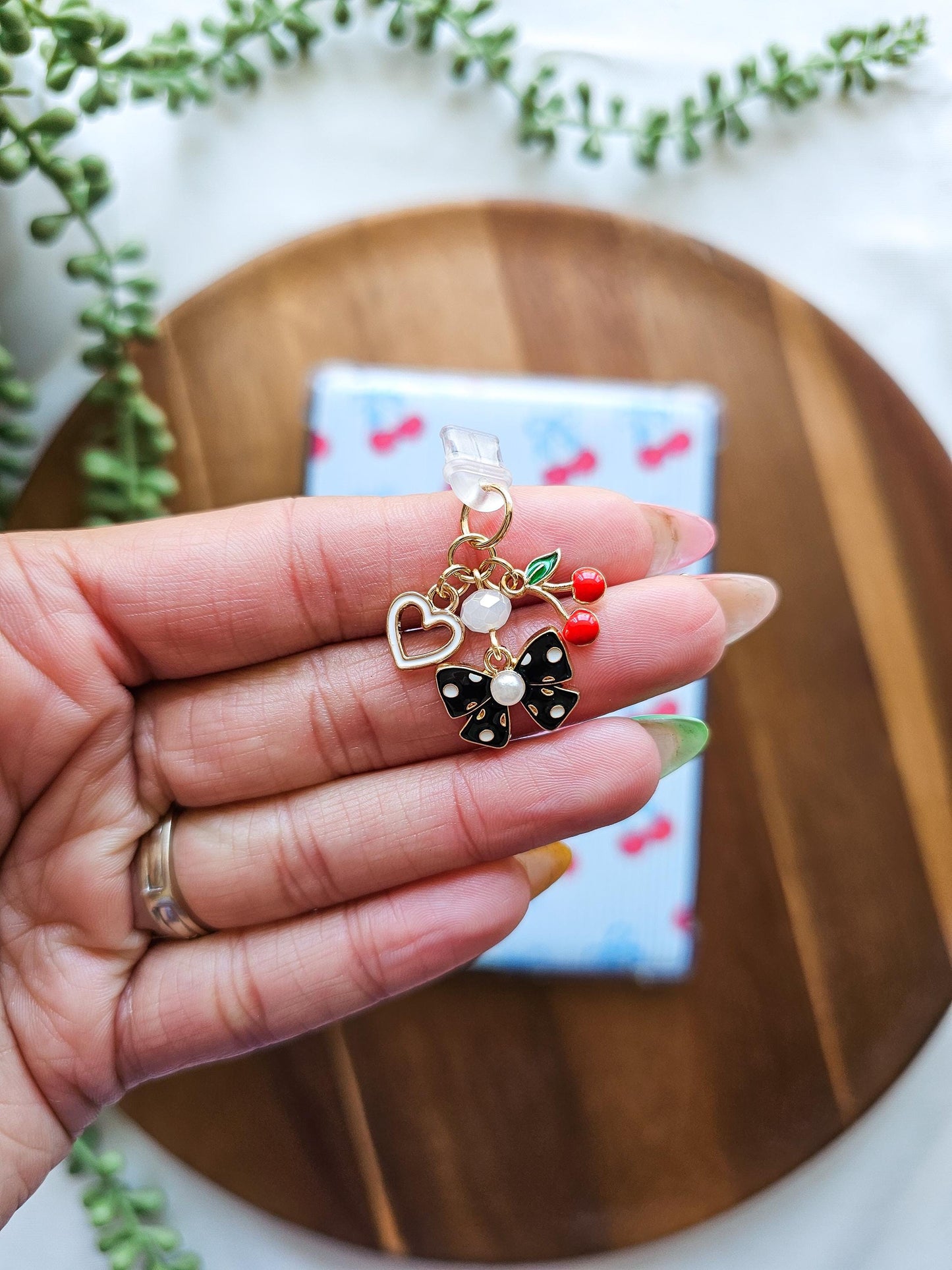 Pearl Bow Charm Stack