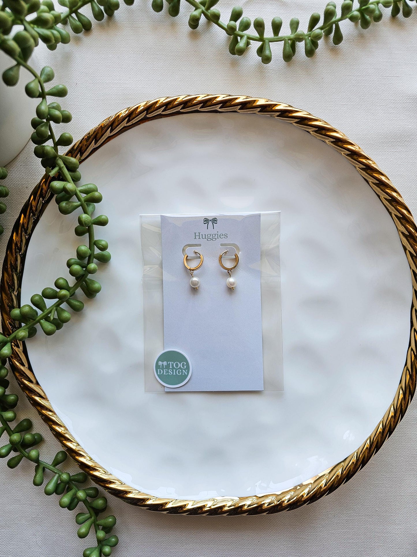 Freshwater Pearl Huggie Earrings