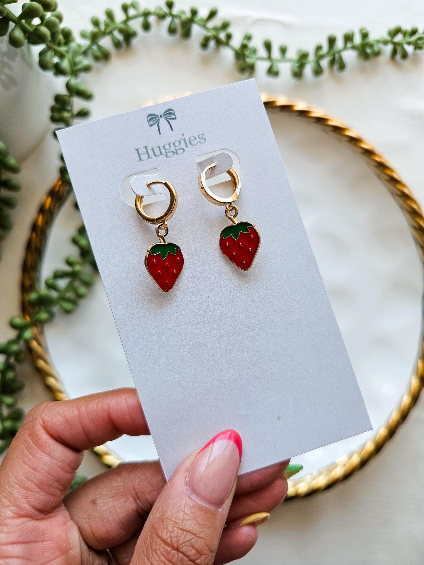 Strawberry Huggie Earrings