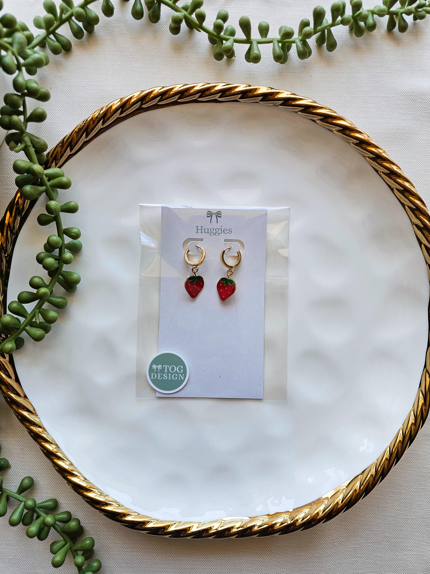 Strawberry Huggie Earrings