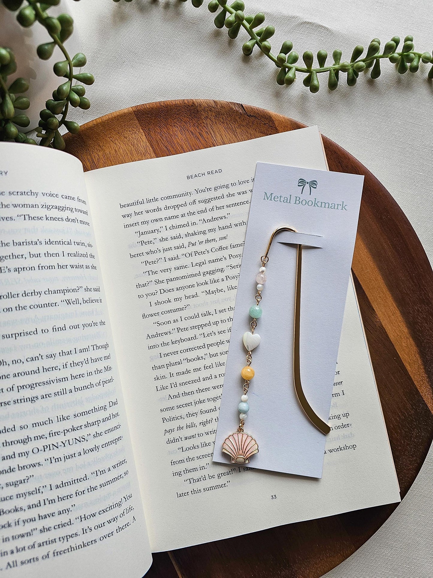 Seashell Charm Bookmark