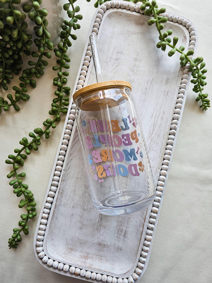 Less People More Dogs Glass Coffee Cup