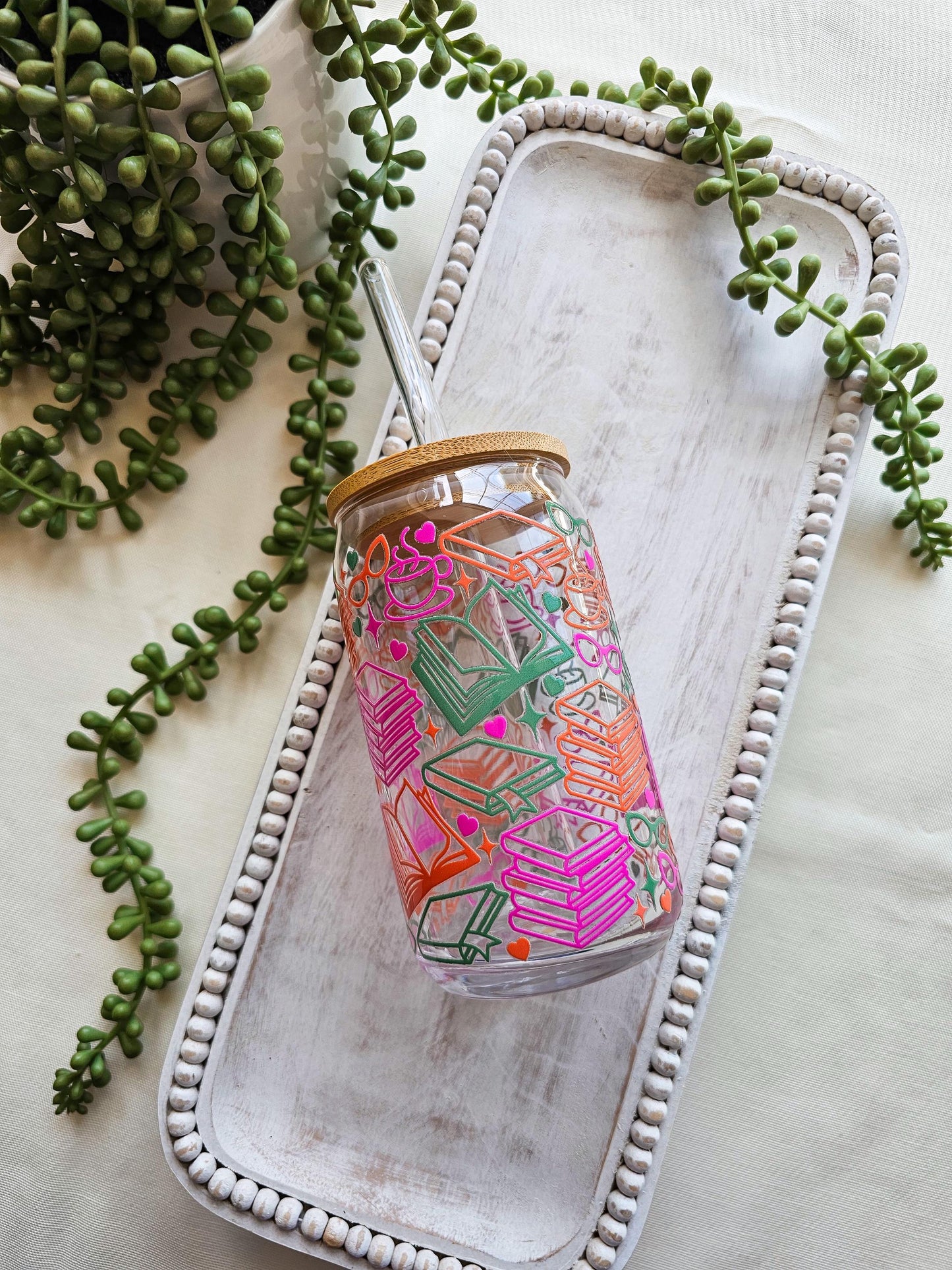 Bookworm Glass Coffee Cup