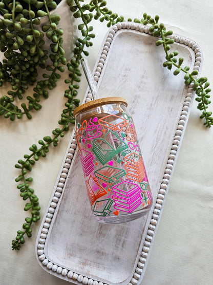 Bookworm Glass Coffee Cup