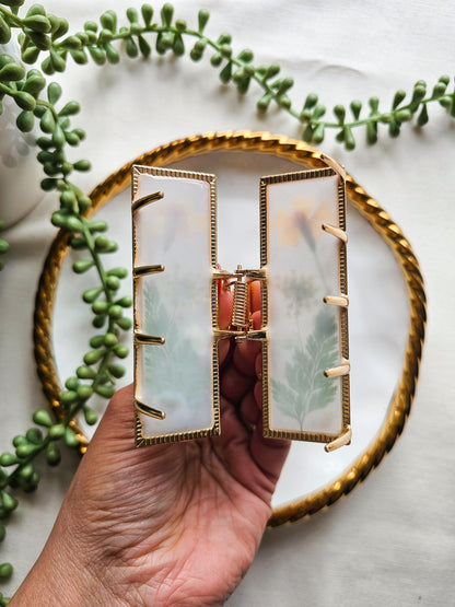 Golden Hour Meadow Resin Claw Clip