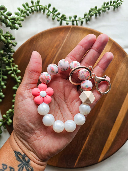 Pink Paisley Wristlet Keychain