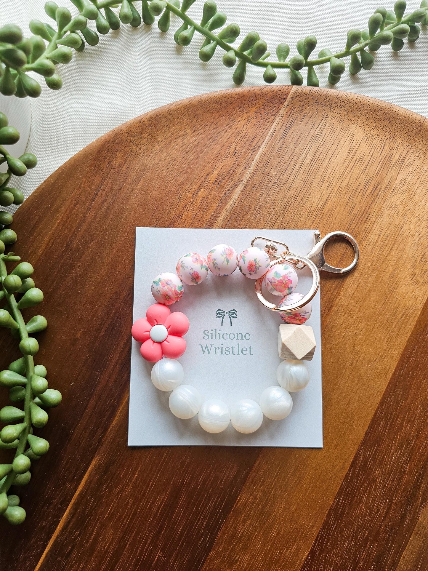 Pink Paisley Wristlet Keychain