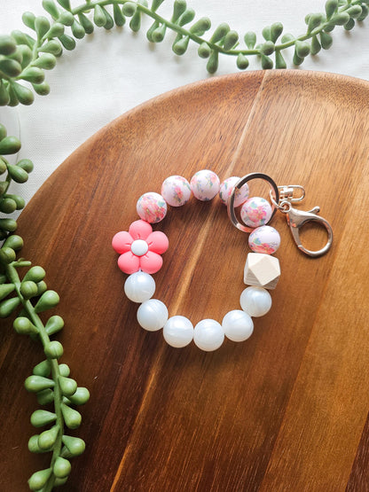 Pink Paisley Wristlet Keychain