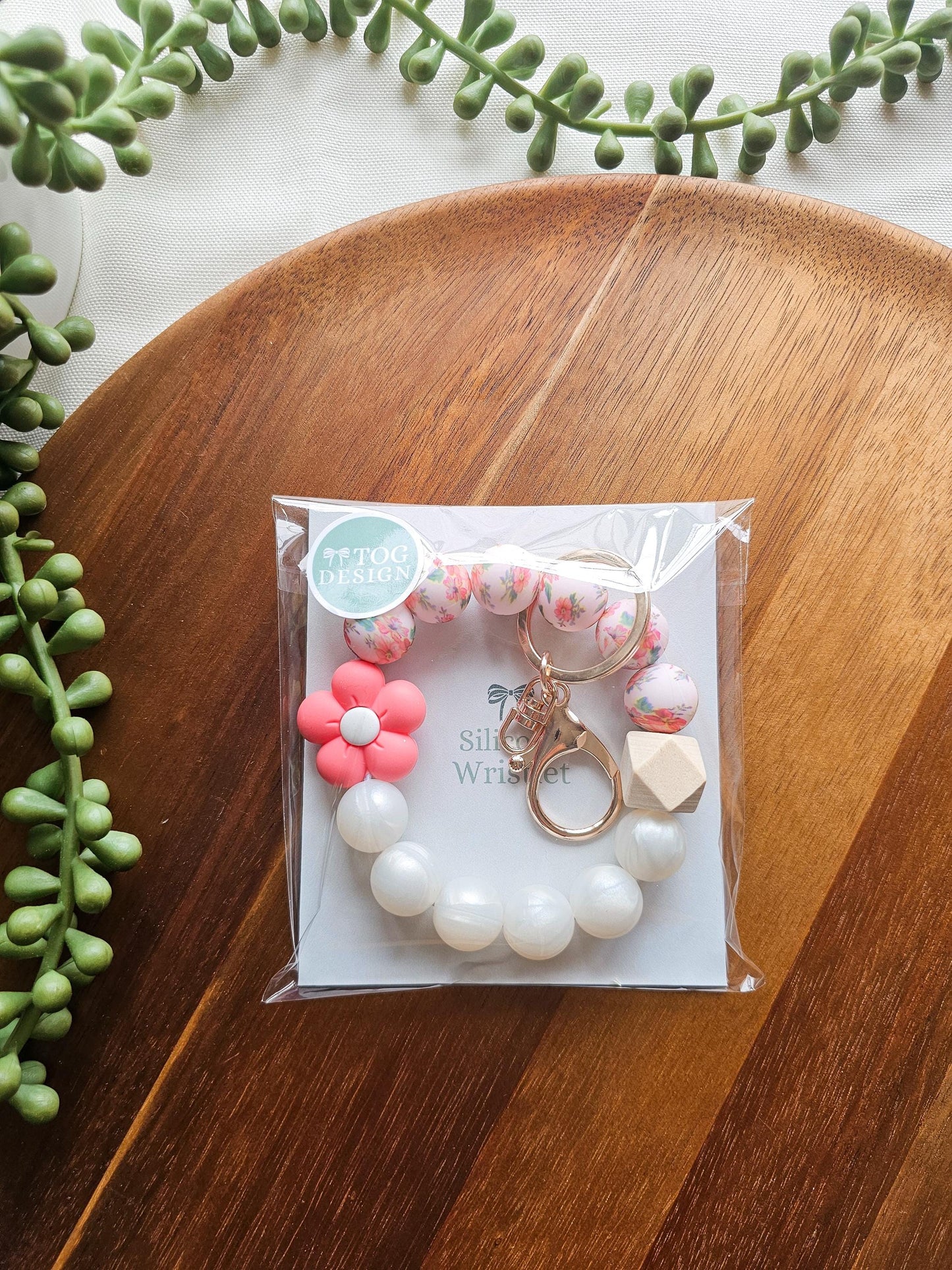 Pink Paisley Wristlet Keychain