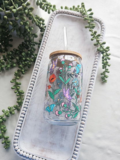 Butterfly Gardens Glass Coffee Cup