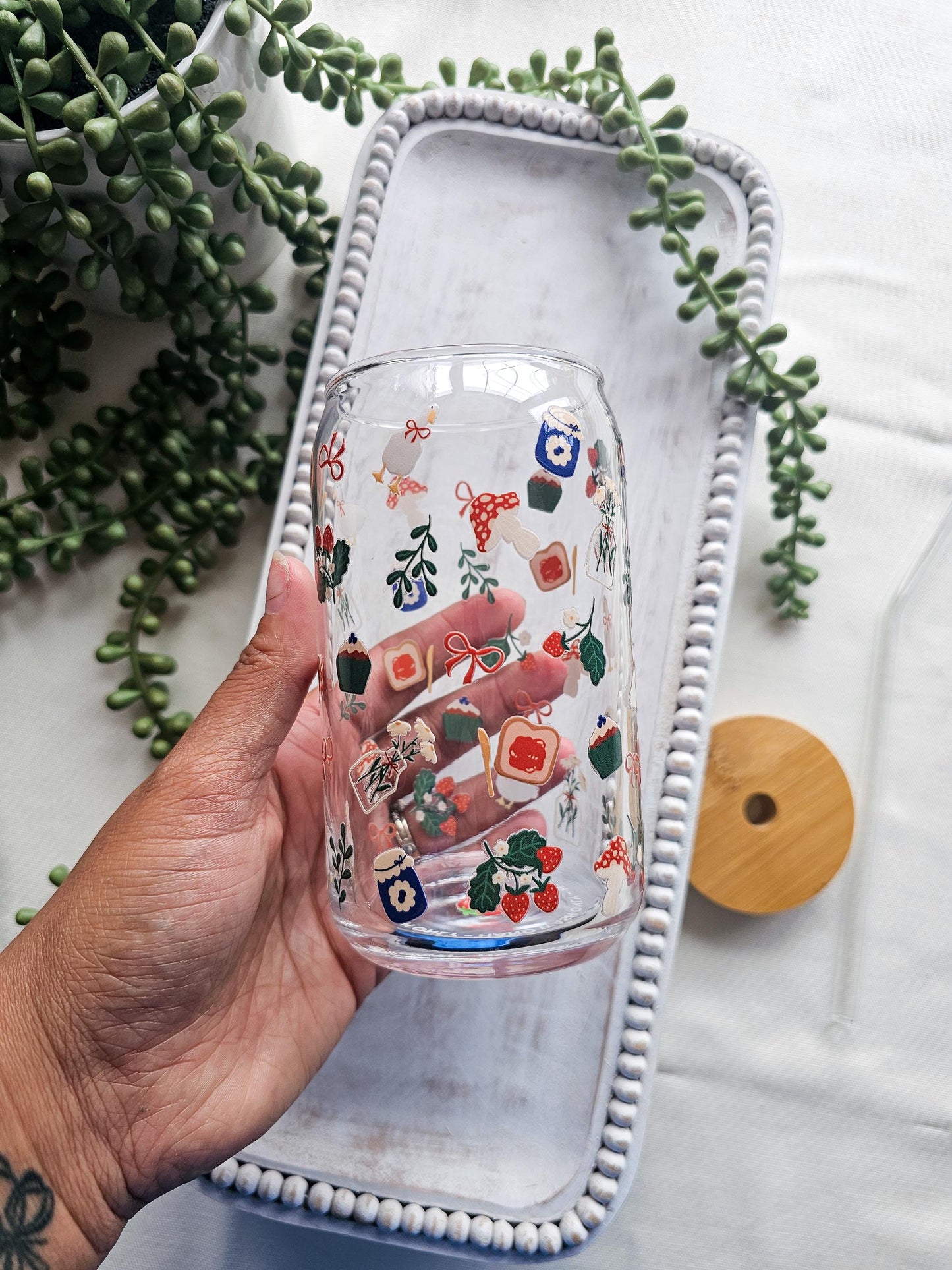 Cottage Breakfast Glass Coffee Cup