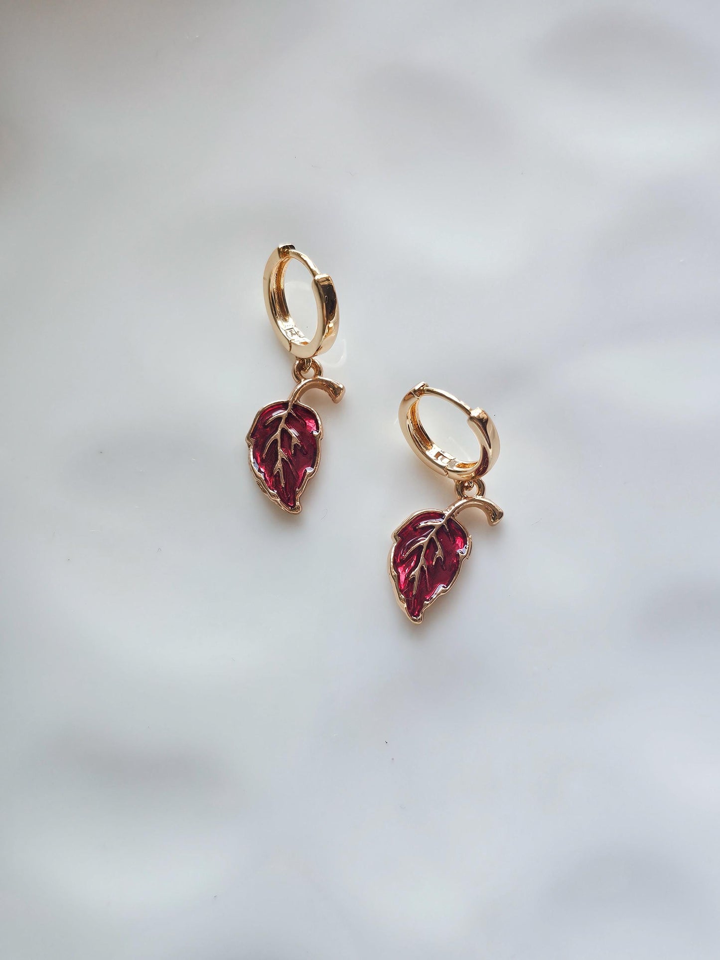 Falling Leaves | Huggie Charm Earrings