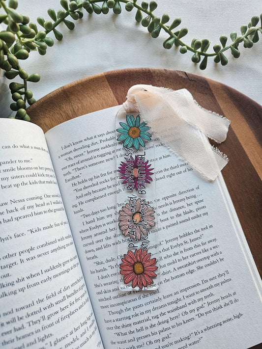 Peace & Kindness Acrylic Bookmark