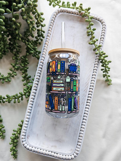 Witchy Library Glass Coffee Cup
